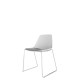 Polypropylene Shell Chair With Upholstered Seat Pad and Chrome Steel Skid Frame